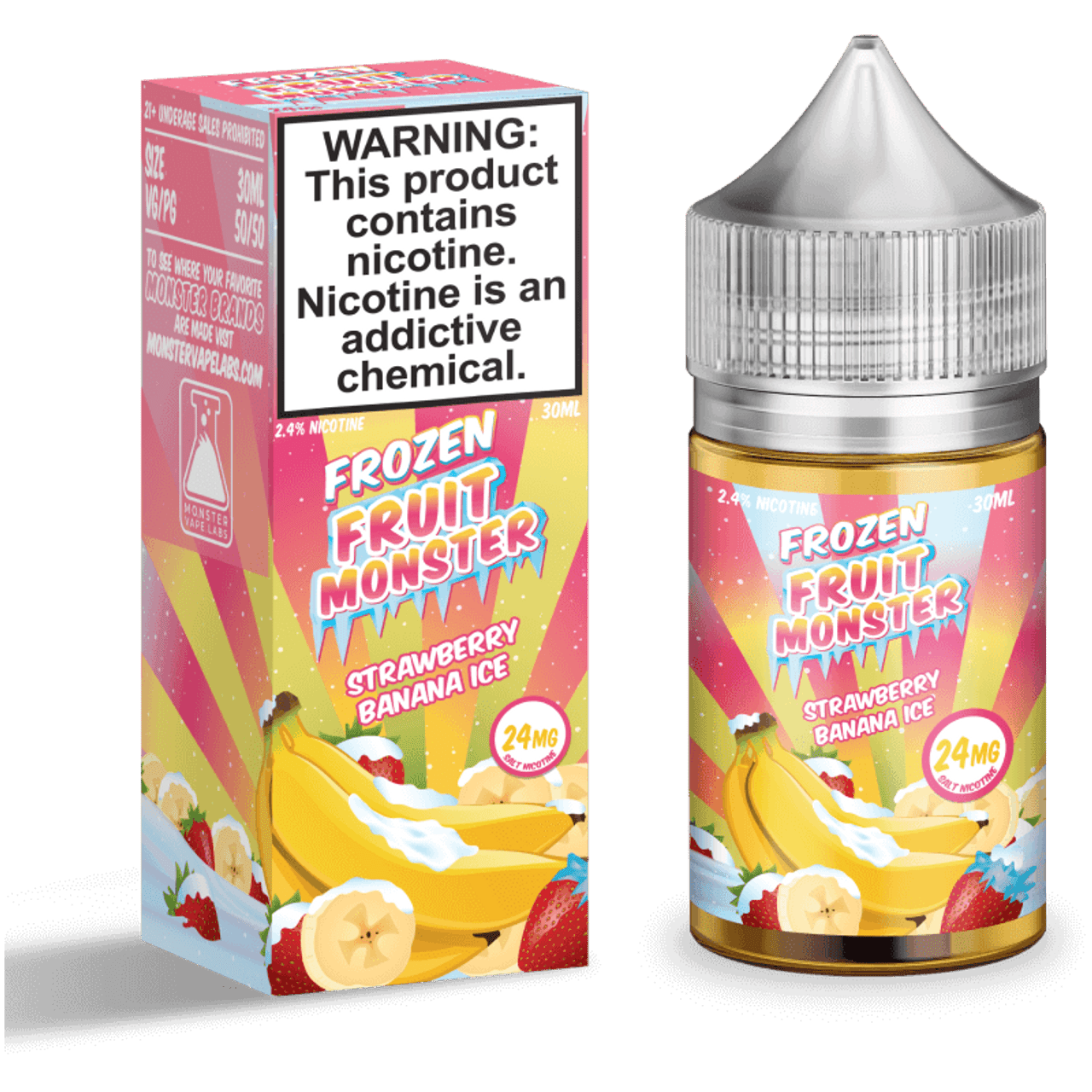 Read more about the article Frosty Fusion: Strawberry Banana Ice Salt E-Liquid – 30ML